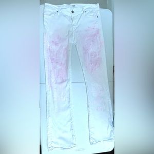 ONE OF A KIND hand painted Citizens of Humanity Amber MediumRise Bootcut Jean 31